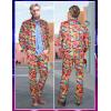 imageFlygo 80s 90s Outfit for Men Retro Track Suits 80s Tracksuit Set Windbreaker Hip Hop Party Rave OutfitsRed