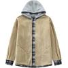 imageFlygo Flannel Shirt Jacket Men Fleece Hoodie Sherpa Lined Plaid Button Down Fall Winter Jackets with HoodBluewhite