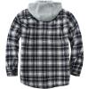 imageFlygo Flannel Shirt Jacket Men Fleece Hoodie Sherpa Lined Plaid Button Down Fall Winter Jackets with HoodBluewhite