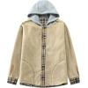 imageFlygo Flannel Shirt Jacket Men Fleece Hoodie Sherpa Lined Plaid Button Down Fall Winter Jackets with HoodKhaki
