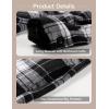 imageFlygo Flannel Shirt Jacket Men Fleece Hoodie Sherpa Lined Plaid Button Down Fall Winter Jackets with HoodRedblack
