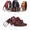 imageFlygo Genuine Leather Dress Belt For Men 15quot Single Prong Buckle Jeans BeltCoffee