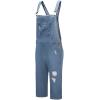 imageFlygo Mens Bib Overall Shorts Casual Ripped Denim Jumpsuit RompersBlack