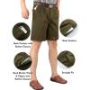 imageFlygo Mens Classic Fit 7 Inseam Chino Oxford Shorts Pleated Flat Golf ShortsArmy Green