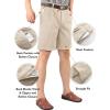 imageFlygo Mens Classic Fit 7 Inseam Chino Oxford Shorts Pleated Flat Golf ShortsBeige