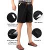 imageFlygo Mens Classic Fit 7 Inseam Chino Oxford Shorts Pleated Flat Golf ShortsBlack