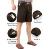 imageFlygo Mens Classic Fit 7 Inseam Chino Oxford Shorts Pleated Flat Golf ShortsCoffee