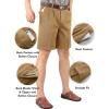 imageFlygo Mens Classic Fit 7 Inseam Chino Oxford Shorts Pleated Flat Golf ShortsKhaki
