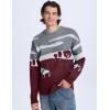 imageFlygo Mens Cow Sweater Harajuku Oversized Sweaters Chunky Casual Knit Pullover Jumper Fall Winter FashionBurgundy