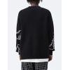imageFlygo Mens Dinosaur Sweater Chunky Oversized Knitted Cartoon Button Down Sweater CardiganWhite
