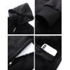 imageFlygo Mens Fleece Hoodie Jacket Jacquard PlaidCloth Zipper Sherpa Lined Sweatshirt Jackets Winter Warm CoatBlack