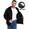 imageFlygo Mens Fleece Hoodie Jacket Jacquard PlaidCloth Zipper Sherpa Lined Sweatshirt Jackets Winter Warm CoatBlack