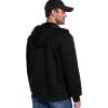 imageFlygo Mens Fleece Hoodie Jacket Jacquard PlaidCloth Zipper Sherpa Lined Sweatshirt Jackets Winter Warm CoatBlack