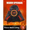 imageFlygo Mens Fleece Hoodie Jacket Jacquard PlaidCloth Zipper Sherpa Lined Sweatshirt Jackets Winter Warm CoatBlack