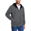 imageFlygo Mens Fleece Hoodie Jacket Jacquard PlaidCloth Zipper Sherpa Lined Sweatshirt Jackets Winter Warm CoatDarkgrey