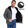 imageFlygo Mens Fleece Hoodie Jacket Jacquard PlaidCloth Zipper Sherpa Lined Sweatshirt Jackets Winter Warm CoatDarkgrey