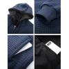 imageFlygo Mens Fleece Hoodie Jacket Jacquard PlaidCloth Zipper Sherpa Lined Sweatshirt Jackets Winter Warm CoatNavyblue