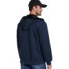 imageFlygo Mens Fleece Hoodie Jacket Jacquard PlaidCloth Zipper Sherpa Lined Sweatshirt Jackets Winter Warm CoatNavyblue