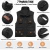 imageFlygo Mens Lightweight Outdoor Travel Work Fishing Vest with MultiPockets02 Black
