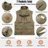 imageFlygo Mens Lightweight Outdoor Travel Work Fishing Vest with MultiPockets02 Khaki