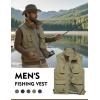 imageFlygo Mens Lightweight Outdoor Travel Work Fishing Vest with MultiPockets02 Khaki