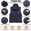 imageFlygo Mens Lightweight Outdoor Travel Work Fishing Vest with MultiPockets02 Navy