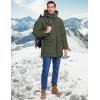 imageFlygo Mens Long Parka Winter Coats Hooded Puffer Jacket Heavy Warm WaterResistant Outerwear Cold WeatherArmy Green