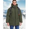 imageFlygo Mens Long Parka Winter Coats Hooded Puffer Jacket Heavy Warm WaterResistant Outerwear Cold WeatherArmy Green