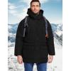 imageFlygo Mens Long Parka Winter Coats Hooded Puffer Jacket Heavy Warm WaterResistant Outerwear Cold WeatherBlack