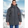 imageFlygo Mens Long Parka Winter Coats Hooded Puffer Jacket Heavy Warm WaterResistant Outerwear Cold WeatherDarkgrey