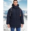 imageFlygo Mens Long Parka Winter Coats Hooded Puffer Jacket Heavy Warm WaterResistant Outerwear Cold WeatherNavy