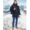 imageFlygo Mens Long Parka Winter Coats Hooded Puffer Jacket Heavy Warm WaterResistant Outerwear Cold WeatherNavy