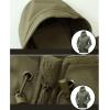 imageFlygo Mens Outdoor Military Hooded Tactical Fleece Softshell Jacket CoatDesert Camo