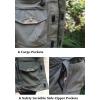 imageFlygo Mens Outdoor Utility Hooded Windproof Military Jacket WindbreakerKhaki