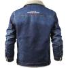 imageFlygo Mens Sherpa Fleece Lined Denim Trucker Jacket Winter Jean Jacket Cowboy CoatBlue