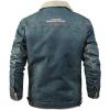 imageFlygo Mens Sherpa Fleece Lined Denim Trucker Jacket Winter Jean Jacket Cowboy CoatDark Blue
