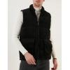 imageFlygo Mens Sherpa Lined Puffer Vest Corduroy Winter Vests Warm Sleeveless Quilted Fleece Vest Jacket OuterwearBlack