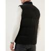 imageFlygo Mens Sherpa Lined Puffer Vest Corduroy Winter Vests Warm Sleeveless Quilted Fleece Vest Jacket OuterwearBlack