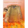 imageFlygo Mens Sherpa Lined Puffer Vest Corduroy Winter Vests Warm Sleeveless Quilted Fleece Vest Jacket OuterwearGreen