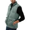 imageFlygo Mens Sherpa Lined Puffer Vest Corduroy Winter Vests Warm Sleeveless Quilted Fleece Vest Jacket OuterwearGreen