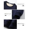 imageFlygo Mens Sherpa Lined Sweatshirts Fleece Pullover Top Cotton Crew Neck Sweatshirt Warm Sweater Winter ClothesNavy