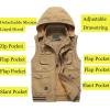 imageFlygo Mens Thickened Sherpa Lined Fishing Vest Outdoor Winter Warm Jacket with Removable HoodStyle 02 Army Green