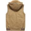 imageFlygo Mens Thickened Sherpa Lined Fishing Vest Outdoor Winter Warm Jacket with Removable HoodStyle 02 Khaki