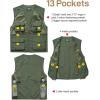 imageFlygo Mens Utility Cargo Fishing Vest Summer Outdoor Lightweight Work Photo Vest with Pockets04 Khaki