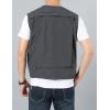 imageFlygo Mens Utility Cargo Vest Outdoor Fishing Safari Travel Work Photo Vest with Pockets01 Grey