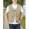 imageFlygo Mens Utility Cargo Vest Outdoor Fishing Safari Travel Work Photo Vest with Pockets01 Khaki