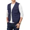 imageFlygo Mens Utility Cargo Vest Outdoor Fishing Safari Travel Work Photo Vest with Pockets01 Navy Blue