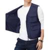 imageFlygo Mens Utility Cargo Vest Outdoor Fishing Safari Travel Work Photo Vest with Pockets01 Navy Blue