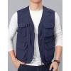 imageFlygo Mens Utility Cargo Vest Outdoor Fishing Safari Travel Work Photo Vest with Pockets01 Navy Blue