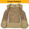imageFlygo Mens Utility Cargo Vest Outdoor Fishing Safari Travel Work Photo Vest with PocketsArmy Green